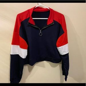 Multicoloured cropped sweater